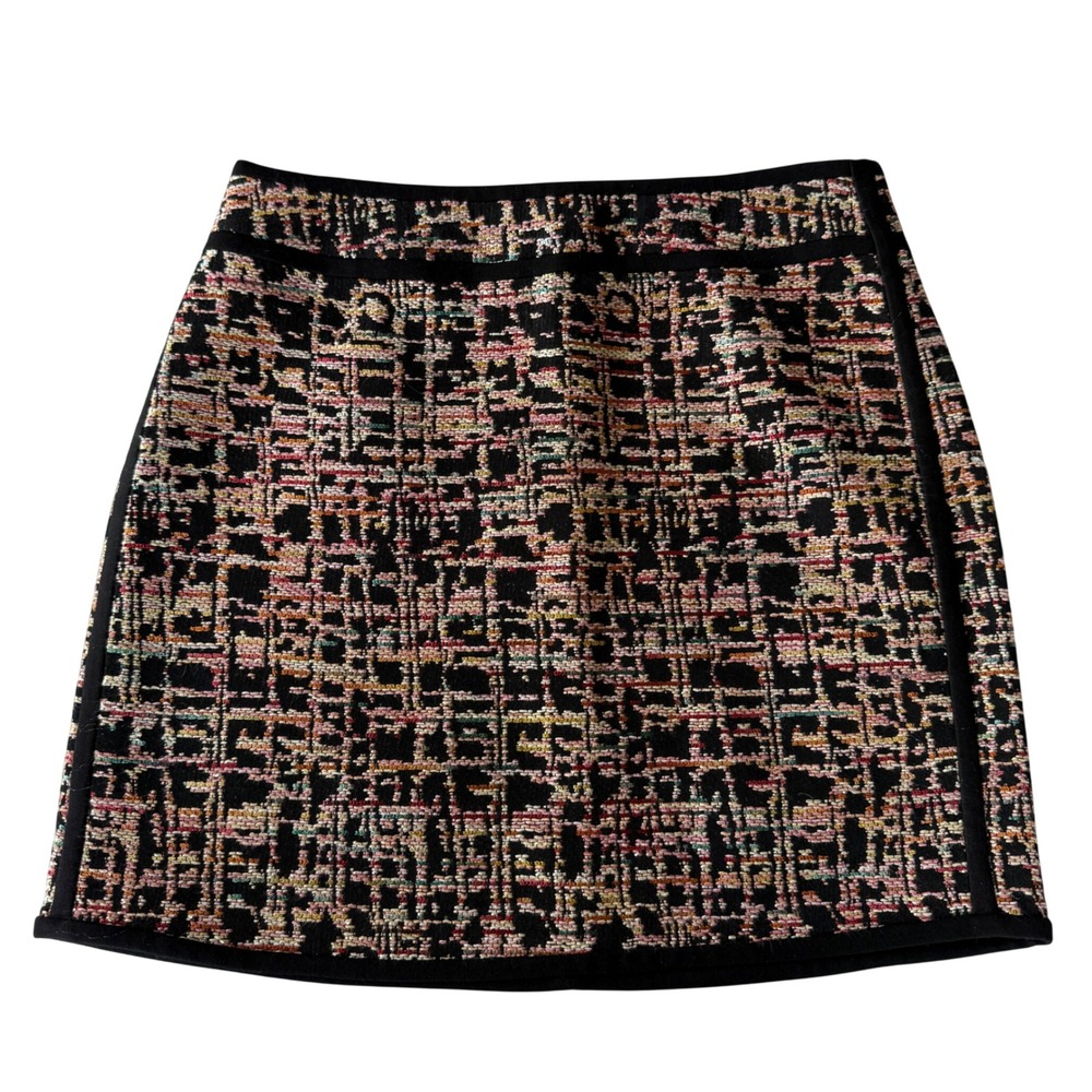 MARCS Tweed Skirt Womens 8 Lined Fabric Made in Italy‎ Colorful